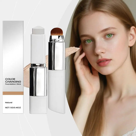 2-in-1 Color-Changing Foundation Stick Liquid Lightweight Moisturizing Brightening Foundation Color Changing For All Skin Types