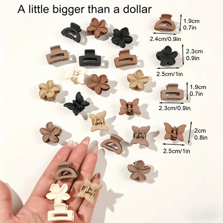 5/10/20/30 Pieces, Assorted Styles and Colors: Creamy Brown Mini Claw Clips for Children’s Everyday and Festive Hair Accessories
