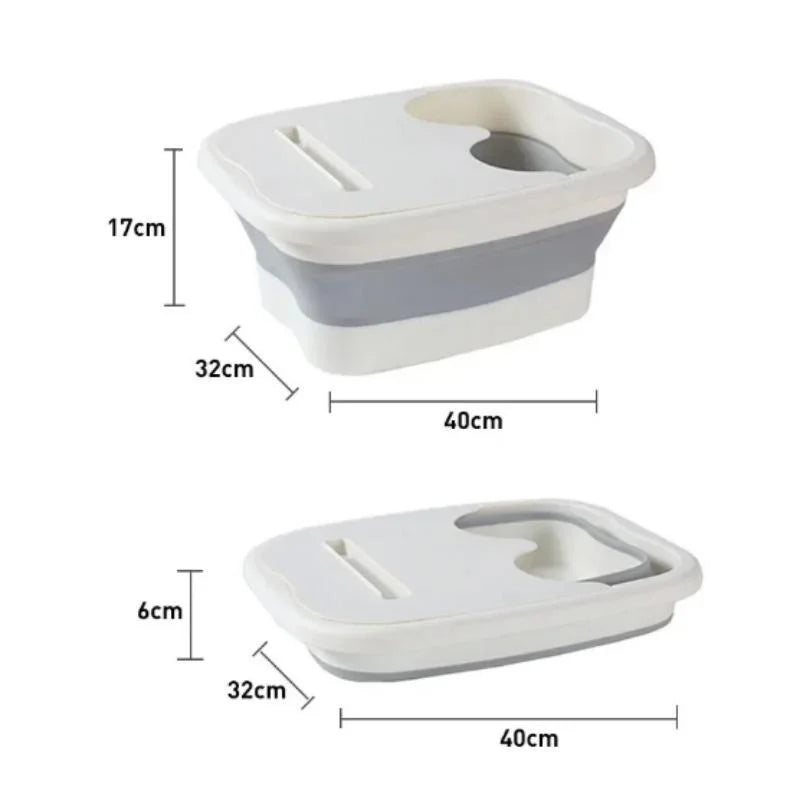 Foldable Foot Bath Massage Bucket Soaking Bucket Folding Foot Bath Tub Foot Soaking Tub Massage Foot Basin Thickened Portable