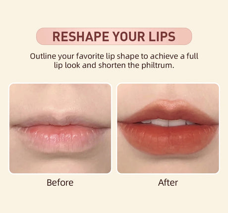 QIBEST Matte Nude Lipstick Pen Long Lasting Lipliner Lip Pencil Waterproof Lip Liner Contour Sexy Red Lip Makeup Set For Women