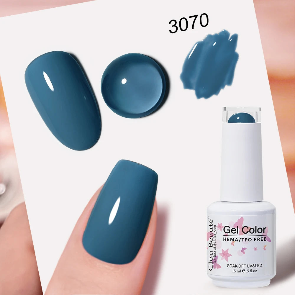 Clou Beaute Grey Color Nail Gel Polish Full Coverage Nail Polish Dark Red Gel Lacquer Varnish Vernis Semi Permanent Nail Art
