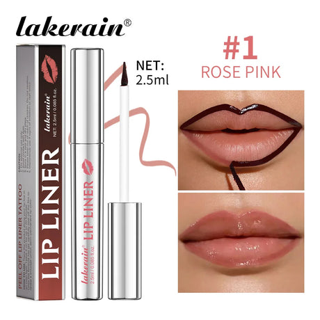 Lip Liner With Peel Off Lip Stain Tattoo Long Lasting Waterproof Transfer Proof Smudge Proof Matte Finish Lip Cosmetic Pencil
