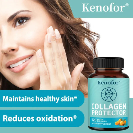 Vegan Collagen Capsules, with 500mg Sea Buckthorn, Promote Healthy Skin Hair Nails and Digestive System