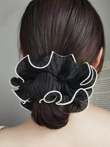 1/4Pcs New Korean Retro Folded Chiffon Oversize Scrunchies Women Sweet Temperament Fashion Exaggerated Hair Band Hair Accessorie