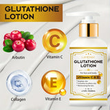 Glutathione Lotion with Vitamin C&E - Brightening, Hydrating & Face & Body Moisturizer for Dry, Cracked Light Beige,Paraben-Free