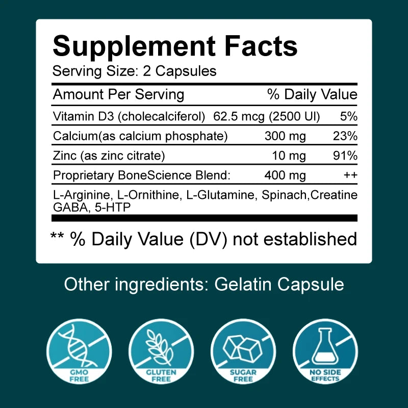 Height Growth Supplement With Vitamins and Calcium Zinc Improves Bone Strength Natural Capsules Promotes Growth Improve Immunity