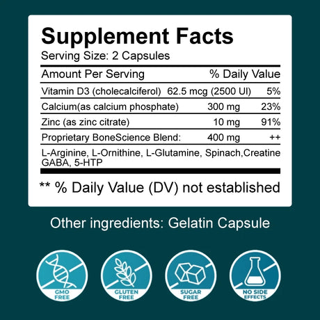 Height Growth Supplement With Vitamins and Calcium Zinc Improves Bone Strength Natural Capsules Promotes Growth Improve Immunity