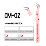 GEMERRY Eyelash Pink Strawberry Stainless Steel Superhard Tweezers For Lash Extension High Precision Anti-Static Makeup Tweezer