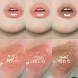HYNTOOR Goth Lip Gloss Mirror Moist Nude Grey Black Silvery Fine Flash Low Saturation Lip Glaze Lasting Halloween Lip Makeup