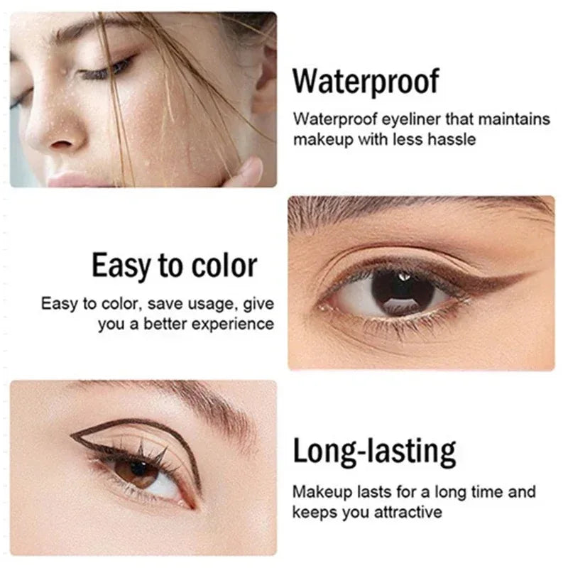 1Pc Waterproof Black Eyeliner Pencils Smudge-Proof Long-Lasting Eye Makeup Perfect For Fashion Look