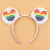 Newest Festival Party Cosplay Mouse Ears Headband 3.3" Ears Glitter Hairband Without Bow For Boys DIY Cartoon Hair Accessories