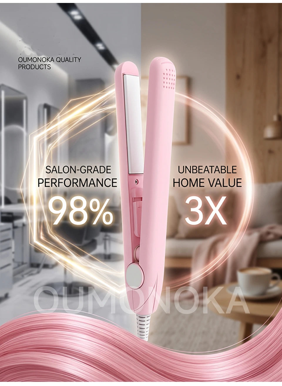 3 in 1 Hair Iron High Quality flat iron Straightening hot comb mini professional hair straightener & Curling Iron Styling Tools