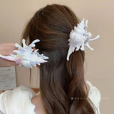 1pc seaside vacation style acrylic sea shell hair clip high-end feeling bun shark clip versatile temperament hair accessory