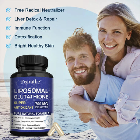 Liposomal Glutathione Capsules, Advanced Antioxidant, Support Detox, Liver Brain Immune Health, Brighten Skin & Anti-Aging