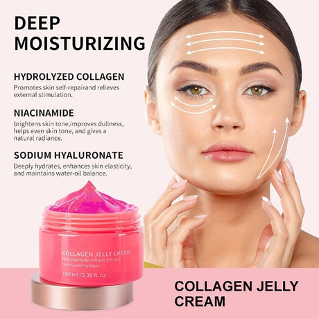 Collagen & Niacinamide Jelly Cream - Korean Moisturizer, Brightens, Minimizes Pores, 100g NEW 2026