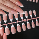 120/150pcs Matte White French Gel Nail Tips Medium Almond Nude Press On Nails 0.75-2.6cm Pink/Nude ABS Soft Gel Nail Flase Tips