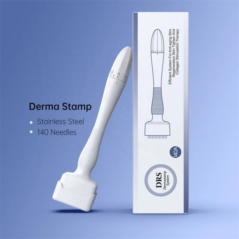 adjustable derma stamp  microneedle 140 pins skin care beard growth scalp hair