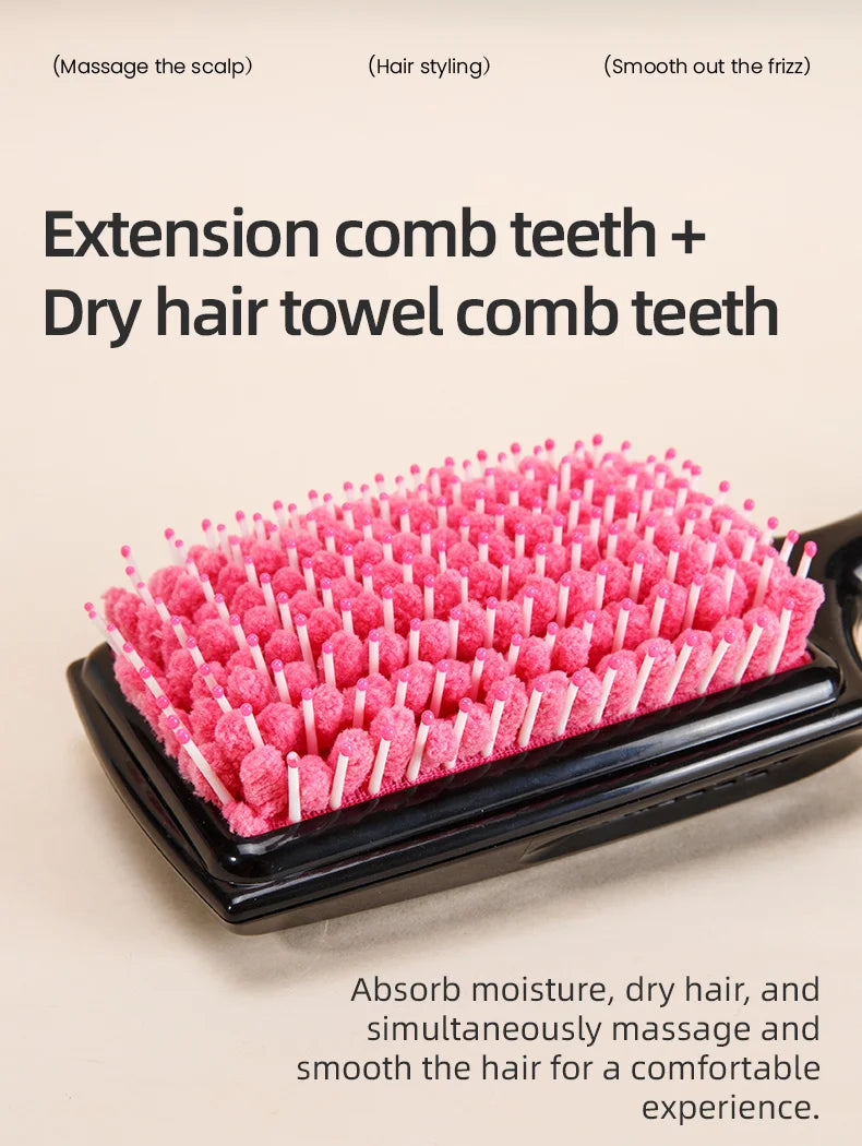 Professional Hair Dryer Brush Microfiber Bristles Quick Drying Comb Anti-Scald Hair Care Styling Tool for Women Home Use