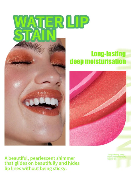 Water gloss mirror oily lip gloss lipstick with long-lasting color retention and non stick cup nude color lip essential oil