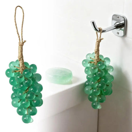 Crystal Clear Transparent Grape Shaped Soap Bar Lovely Fruit Simulation Grape String Soap with Natural Fragrance Home Bathroom