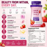 Biotin Gummie Strawberry Flavor with 6000Mcg Biotin & Vitamin Support Healthy Hair Skin and Nails 80pcs Nutritional Supplement