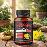Tribulus Terrestris + Maca Root Extract Supplement Supports Energy Vitality Natural Herbal Health Non-GMO 90 Vegan Capsules