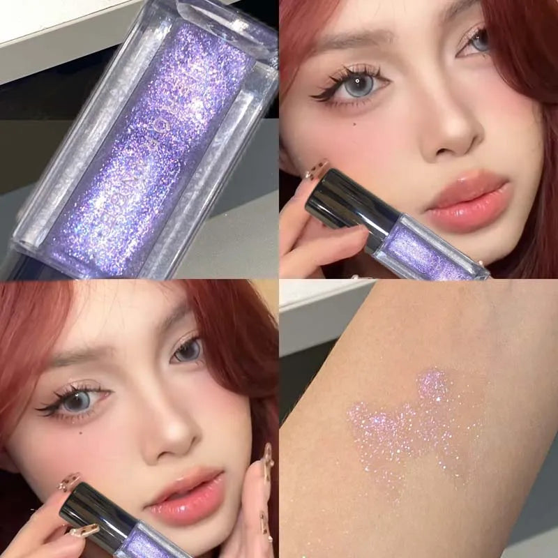 HERORANGE Glittering Mirror Lip Glaze, Watery Shimmering Light Lip Gloss Makeup 6 Colors, Hydrating Moisturizing, Long Lasting