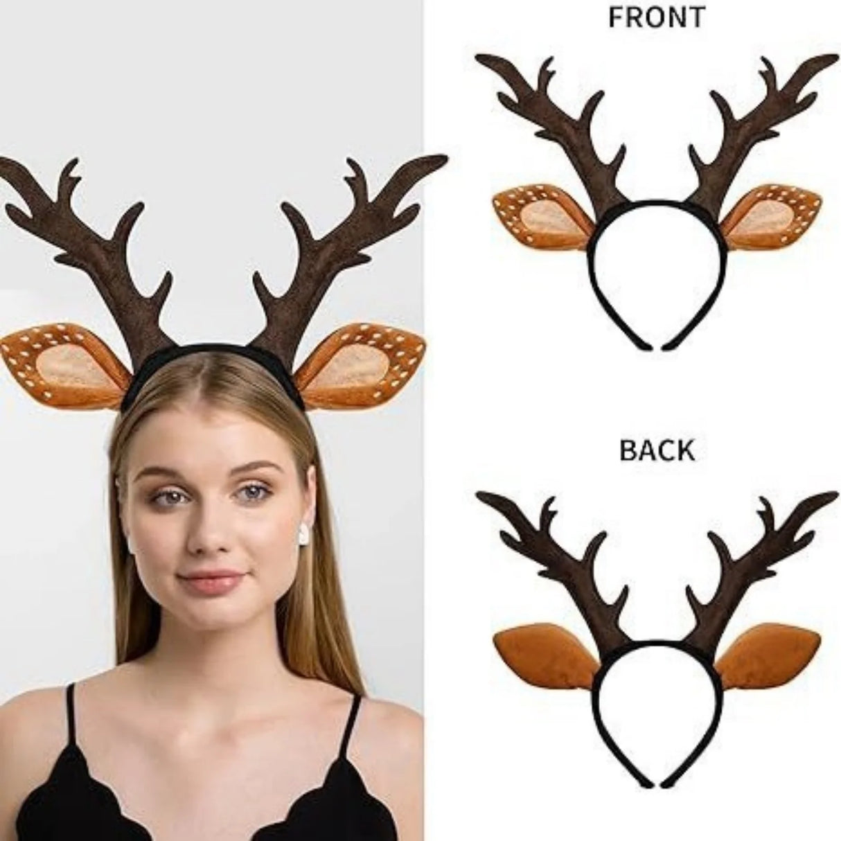 1PC Reindeer Hair Hoop for Adults & Kids, Cute Antler & Ear Costume Accessory - Suitable for Christmas & Autumn/Winter