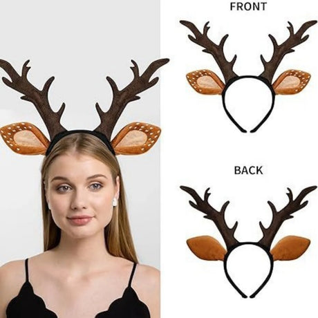 1PC Reindeer Hair Hoop for Adults & Kids, Cute Antler & Ear Costume Accessory - Suitable for Christmas & Autumn/Winter