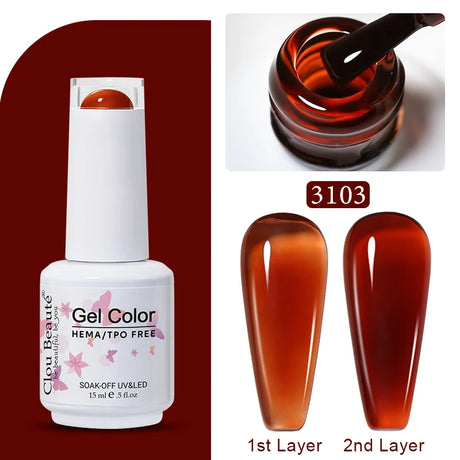 Clou Beaute Jelly Color UV Gel Manicure Summer Pink Nude Gel Nail Rainbow Nail Supplies For Professionals Semi-permanent Varnish