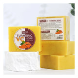 AILKE Natural Turmeric Soap Bar, Brighten, Remove Darkness, Acne, Pimples, Cleaning, Exfoliates, Uneven Skin Tone, 200g