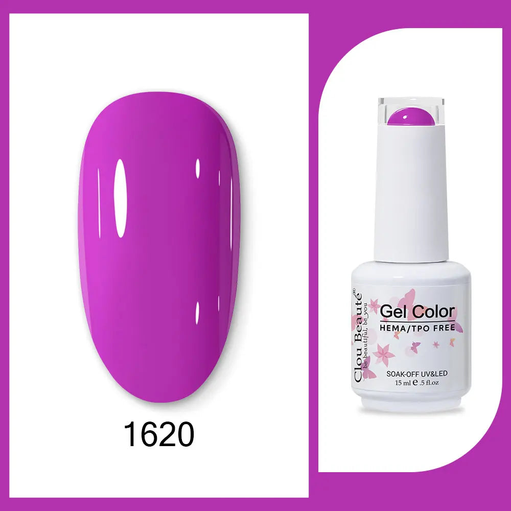 Clou Beaute Gel Color Hema TPO Free 15ml Gel Nail Varnish Soak Off UV Gel Polish Nail Art Manicure Lacquer Nail Art Jelly Gel