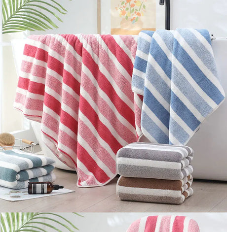 Striped Pattern Towel New Home Soft and Comfortable Bath Towels for Men and Women, Quick Drying Absorbent Towels For Bathroom