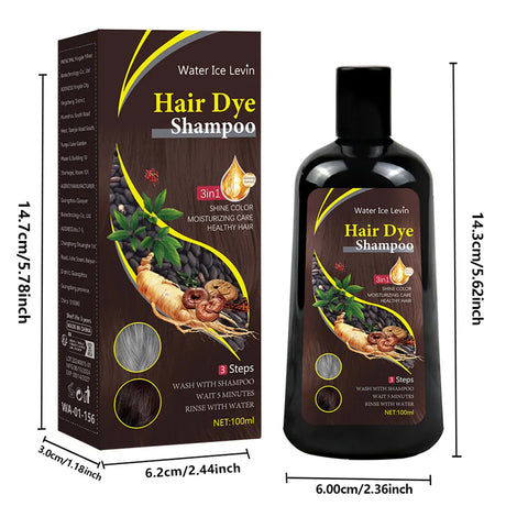 New Hair color shampoo 3 in 1 makes hair instantly from white to brown natural hair color protective sleeve for women 100ML