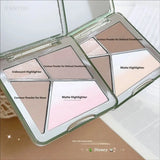 All-in-One Contour Palette Makeup Pearlescent Highlighter&Matte Nose Shadow Shimmer Sculpt&Define Beauty Natural Finish Cosmetic