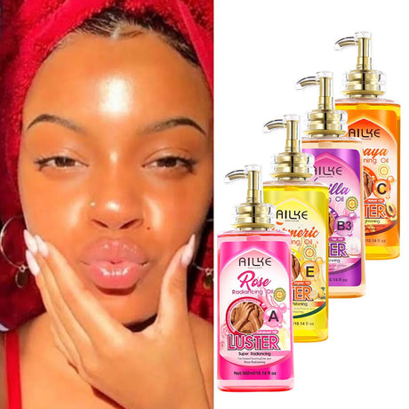 AILKE Whitening Body Oil, Moisturizing, Nourishing, Glowing, Brighten, Smooth Skin, Reduce Dark Spots, For All Skin Types, 300ml
