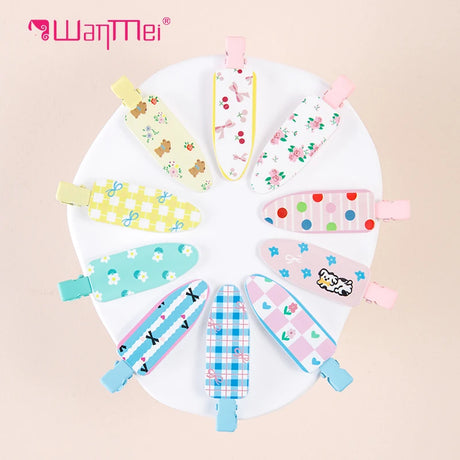 10pcs Candy Color Fruit Hair Bang Clip Summer Hairpin No Crease Hair Side Clamp For Girls Beauty Styling Accessories Set