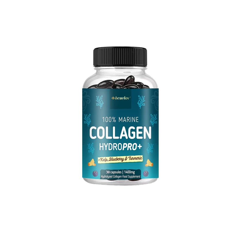 Bcuelov Marine Collagen Capsules - Helps with joint, hair, skin, nail support and overall health, firming skin
