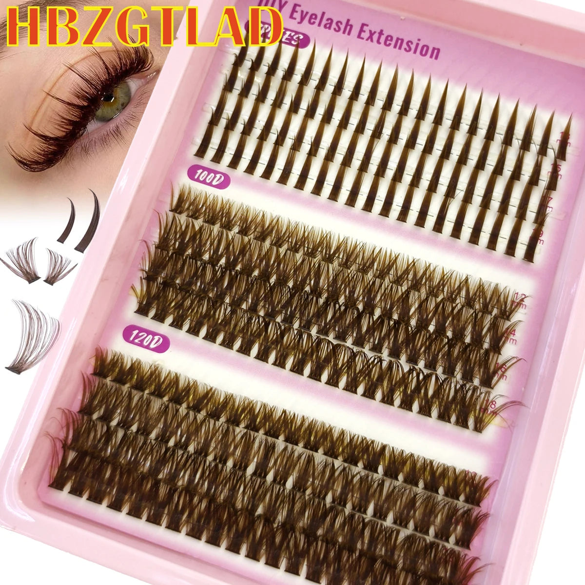 AMSDCN  40P-120Pnaturally 240 clusters  Spikes Brown eyelash clustersfaux cils eyelash extensions Wispy Lashes