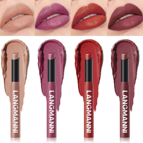 12 Colors Nude Matte Lipstick Waterproof Lip Sticks Not Fading Sexy Red Velvet for Women Make Up Long Lasting Lip Cosmetics