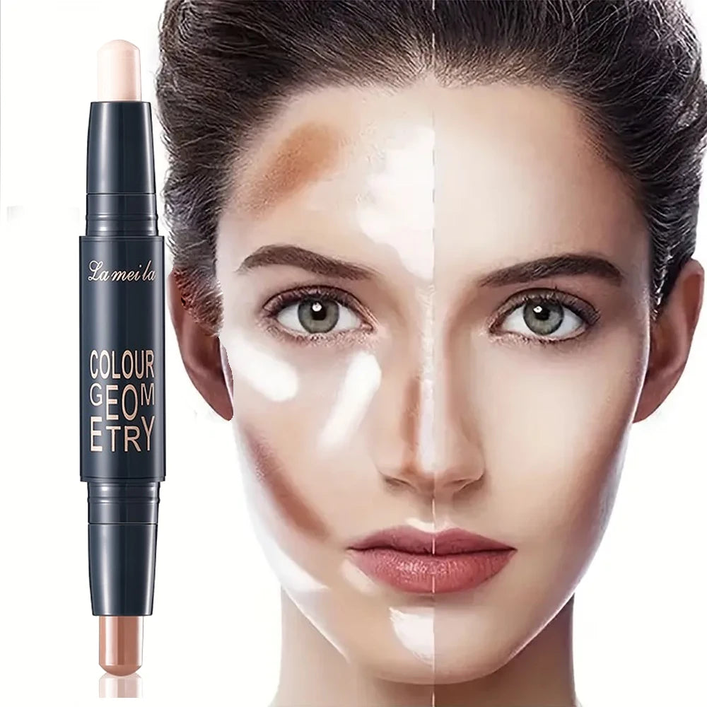 Dual-ended contour stick, facial foundation, concealer, long-lasting dark circles, correcting contour concealer, makeup