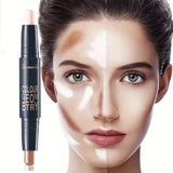 Dual-ended contour stick, facial foundation, concealer, long-lasting dark circles, correcting contour concealer, makeup