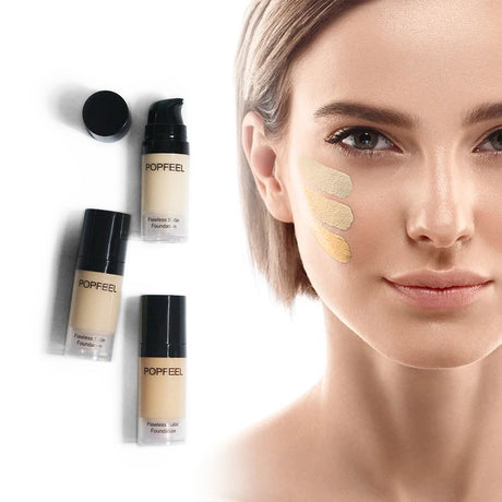 POPFEEL Flawless Satin Foundation, Full Coverage, Waterproof & Sweatproof, Long-Lasting for Perfect Base