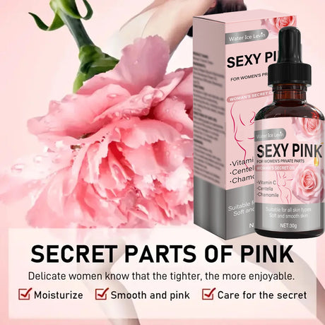 Secret Pink Intimate Oil Vitamin C & Chamomile. Softens, Smoothes, Revitalizes Skin. For Feminine Care. All Skin Types. 30g Net