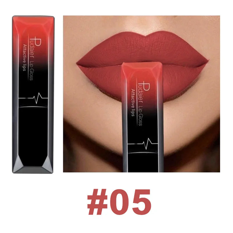 Pudaier 21 Color Lip Gloss Waterproof Matte Liquid Lipstick Moisturizing Lip Gloss Lip Makeup Beauty Cosmetics