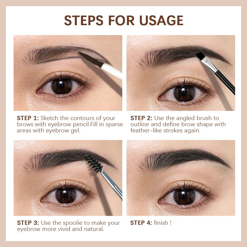 Lakerain Waterproof Eyebrow Gel Long Lasting Highly Pigmented Liquid Eyebrow Makeup Sweatproof Natural Black Brown