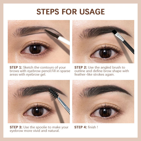 Lakerain Waterproof Eyebrow Gel Long Lasting Highly Pigmented Liquid Eyebrow Makeup Sweatproof Natural Black Brown