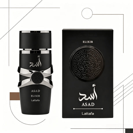 YARA LATTAFA Asad Elixir Eau De Parfum 100ML With Original Gift Box Long Lasting Intense Woody Oriental Fragrance Men Perfume Matte Black Silver Luxury Embossed Bottle Masculine Scent Business Holiday Gift for Him