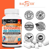 Glucosamine Chondroitin MSM - Joint Support Supplement for Men and Women - Relieve Joint Discomfort, 30/60/120 Capsules, NON-GMO