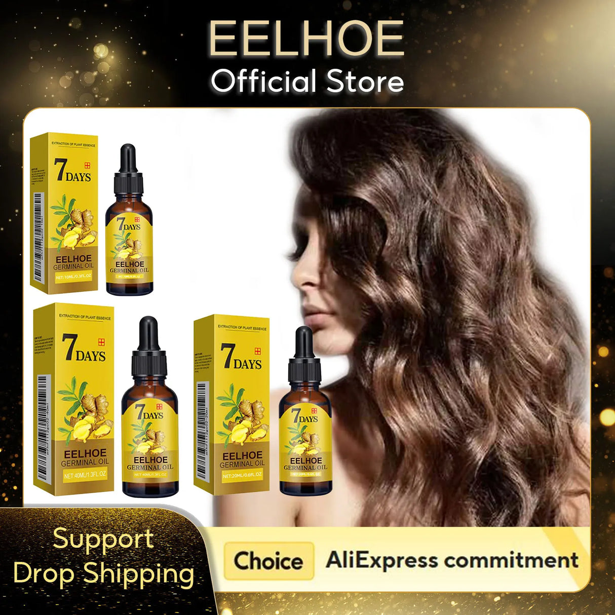EELHOE Ginger Oil for Hair Growth Smooth Split Ends in Hair Strengthener Dense Prevent Hair Loss Woman Ginger Essential Oil 40ml